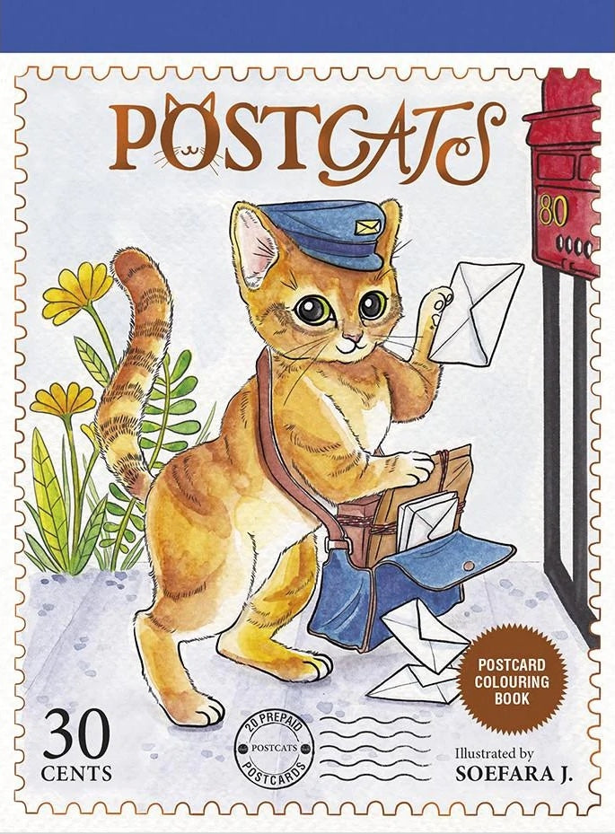Postcats: Postcard Colouring Book